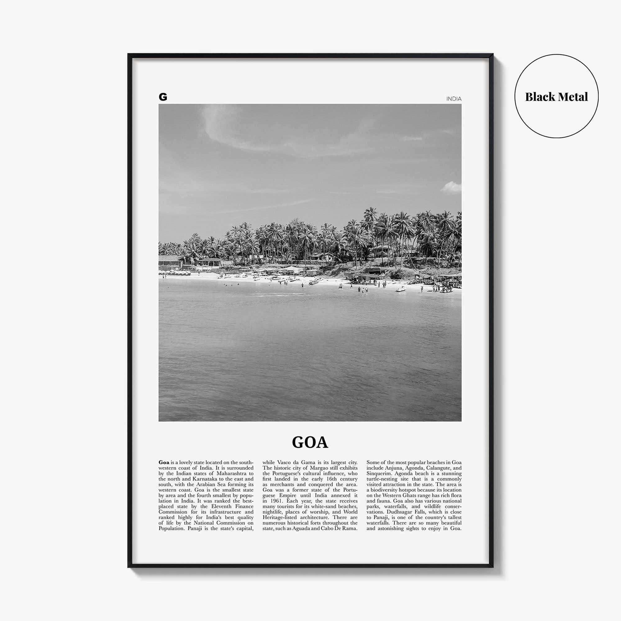 Goa Print Black and White No 2, Goa Wall Art, Goa Poster, Goa Photo, Goa Wall Décor, India, Konkan, Panaji