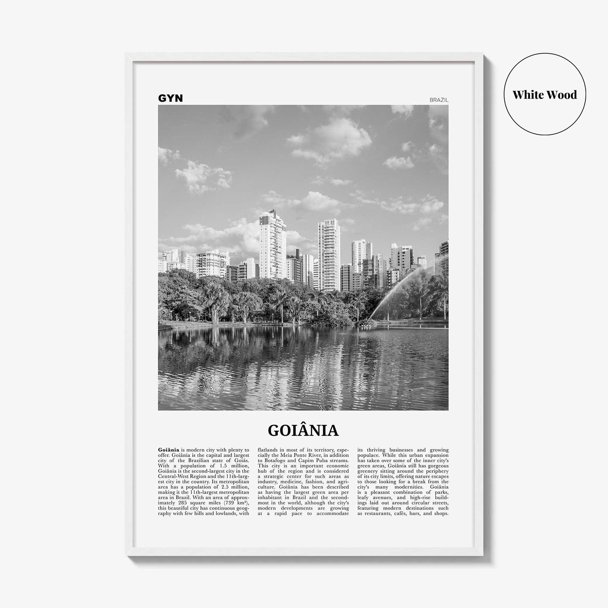 Goiania Print Black and White, Goiania Wall Art, Goiânia Poster, Goiânia Photo, Goiânia Wall Decor, Brazil, Brasil, South America