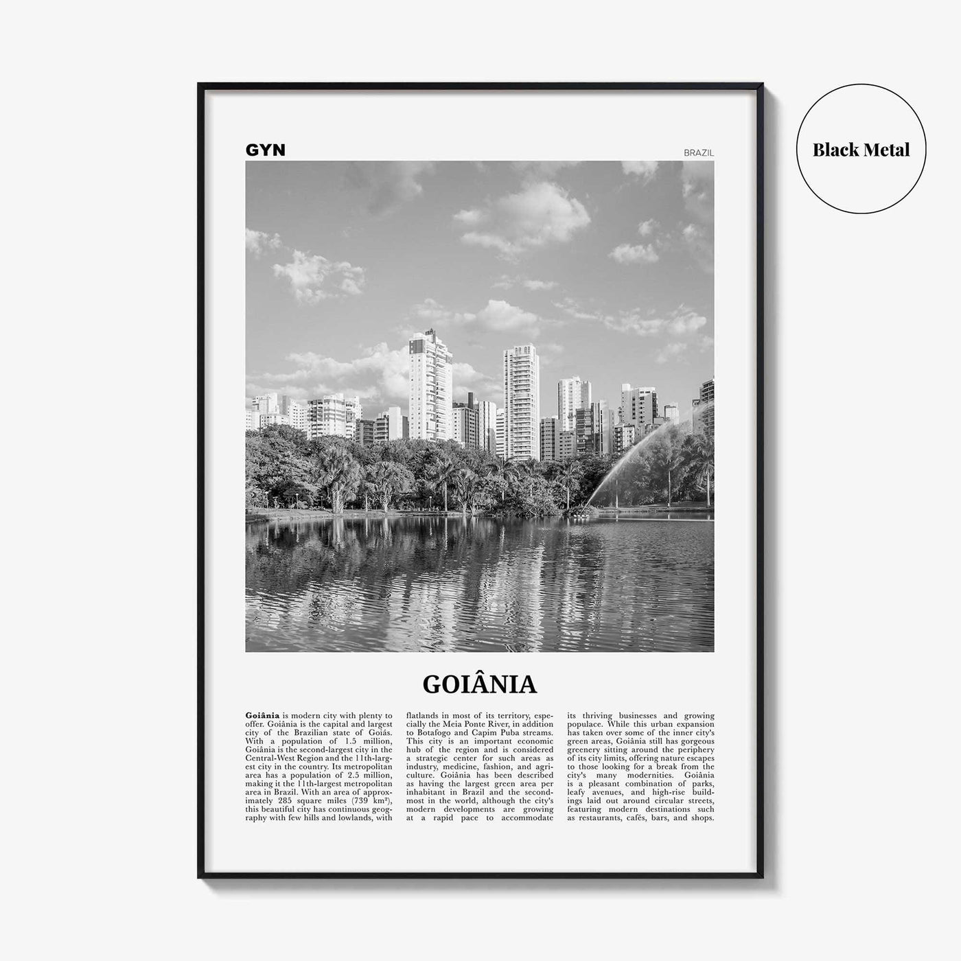 Goiania Print Black and White, Goiania Wall Art, Goiânia Poster, Goiânia Photo, Goiânia Wall Decor, Brazil, Brasil, South America