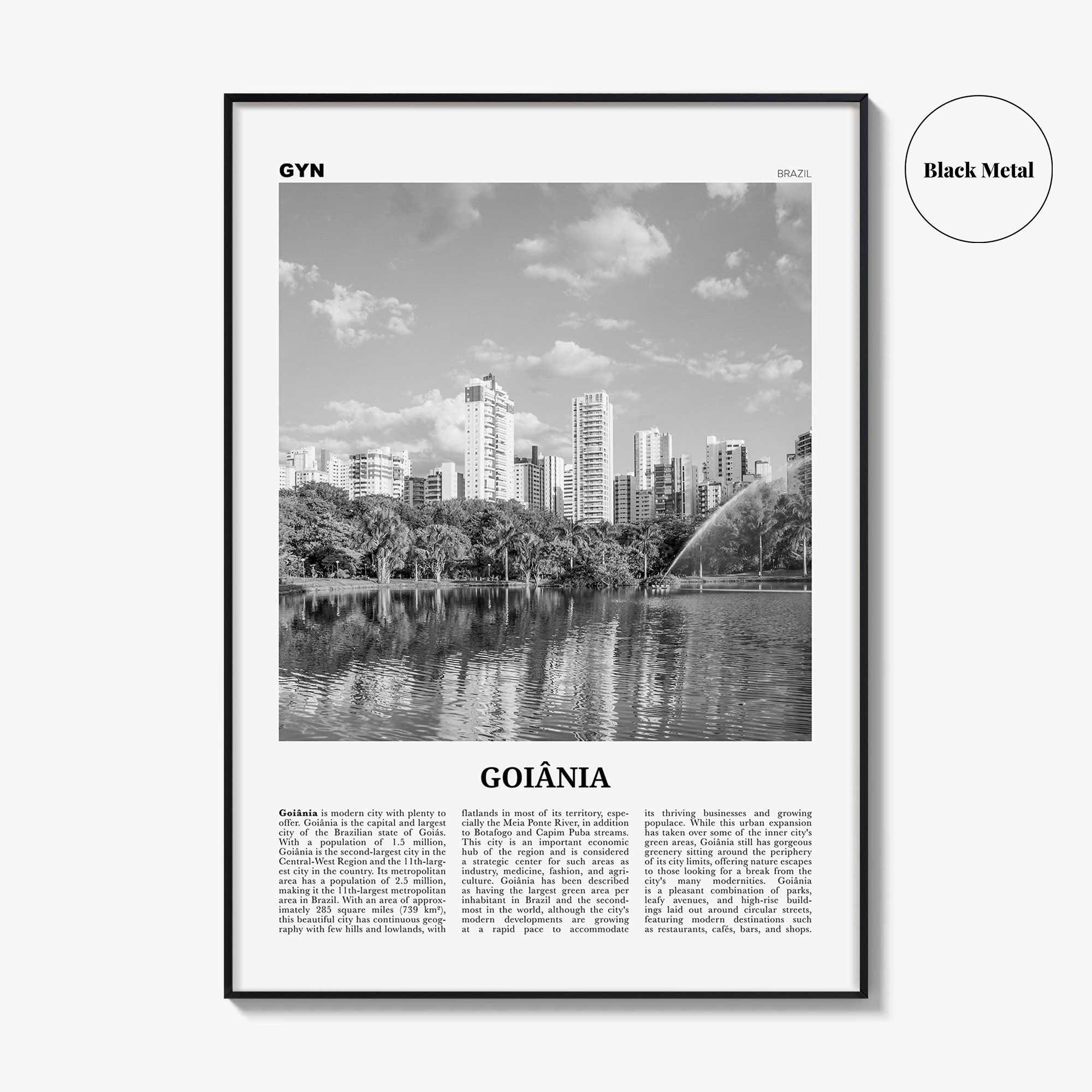 Goiania Print Black and White, Goiania Wall Art, Goiânia Poster, Goiânia Photo, Goiânia Wall Decor, Brazil, Brasil, South America