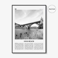 Gold Beach Print Black and White, Gold Beach Wall Art, Gold Beach Poster, Gold Beach Photo, Gold Beach Décor, Gold Beach Map, Oregon, USA