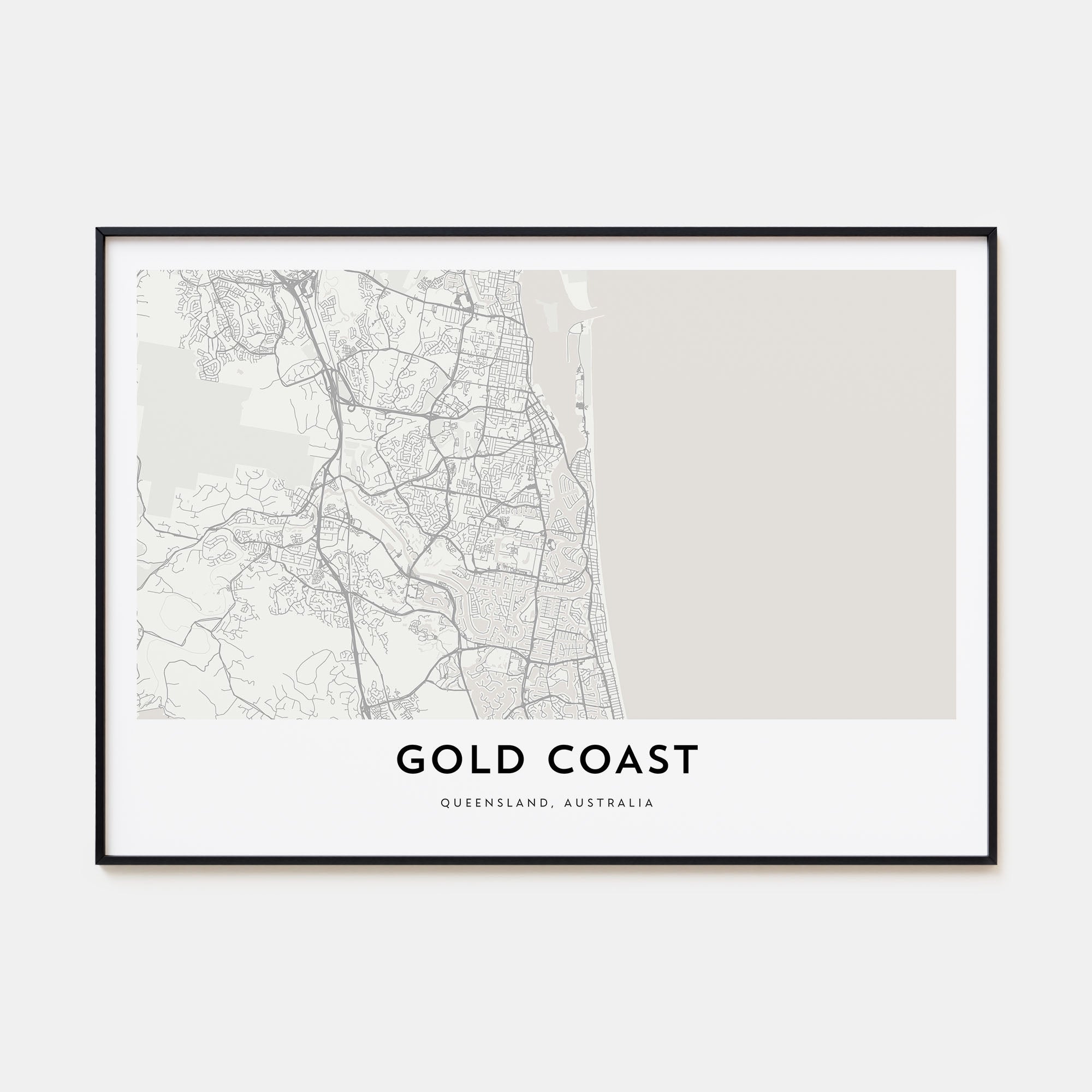 Gold Coast Map Landscape Poster