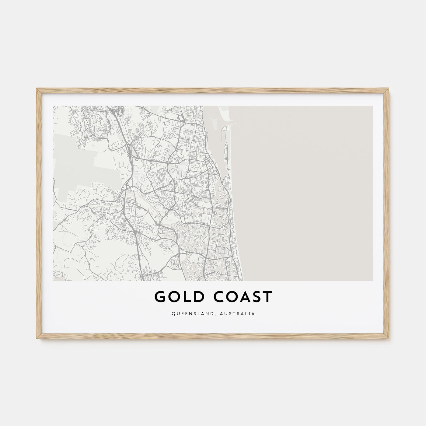 Gold Coast Map Landscape Poster