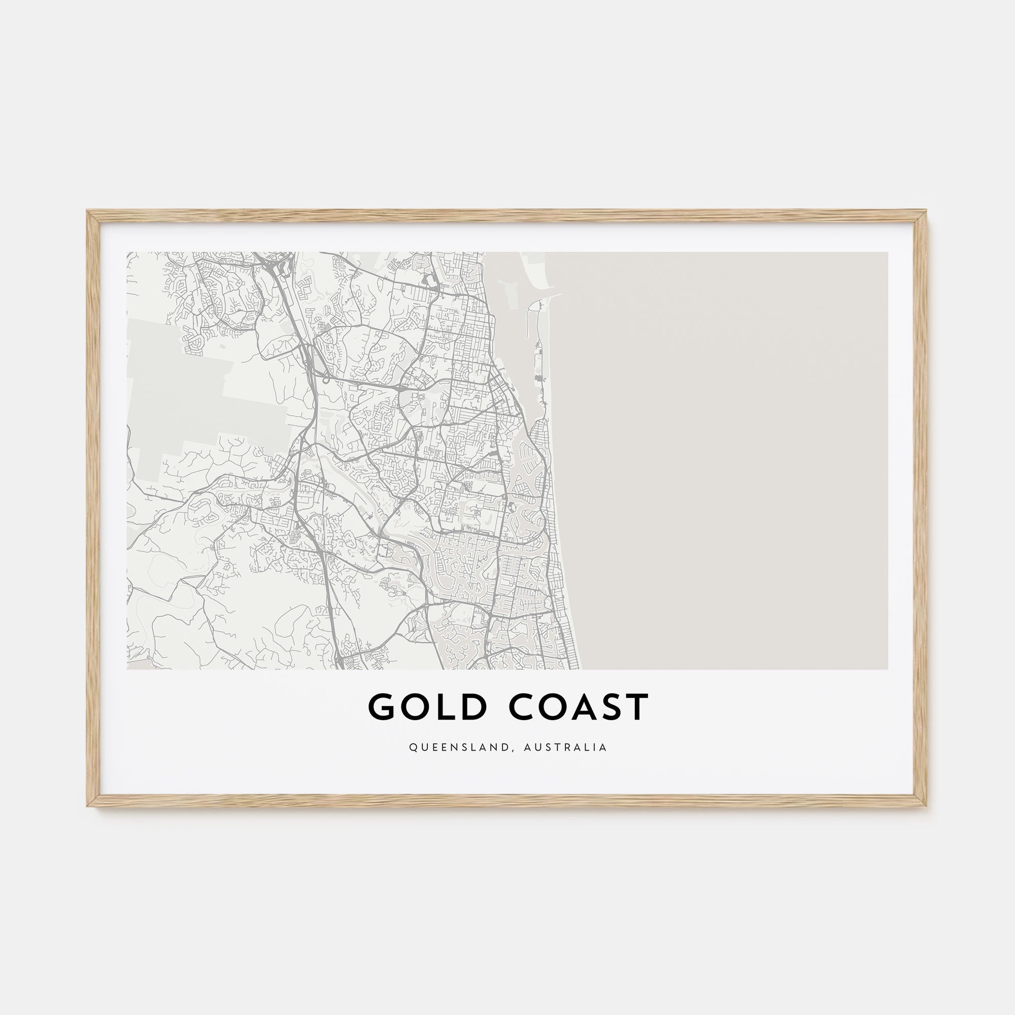 Gold Coast Map Landscape Poster