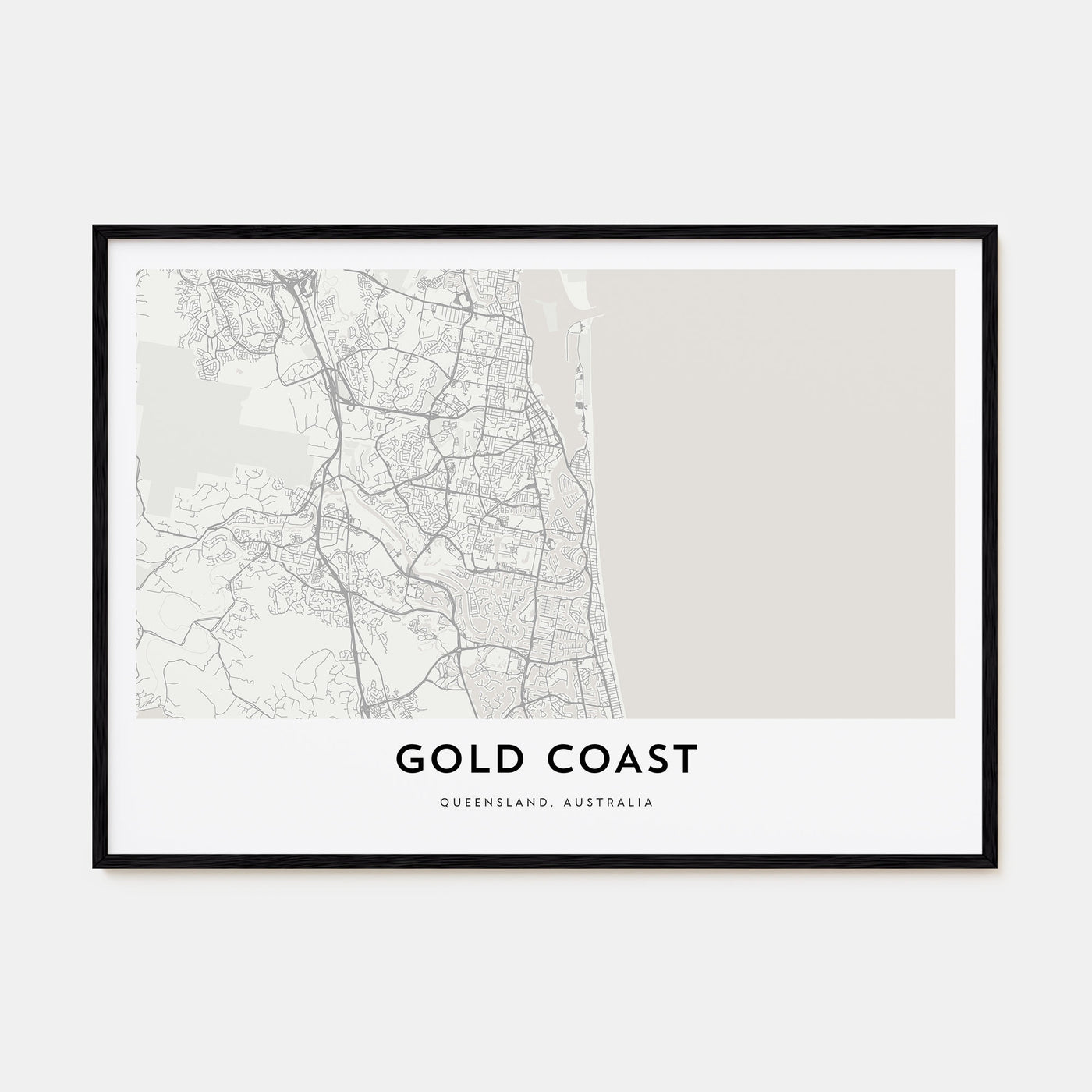 Gold Coast Map Landscape Poster