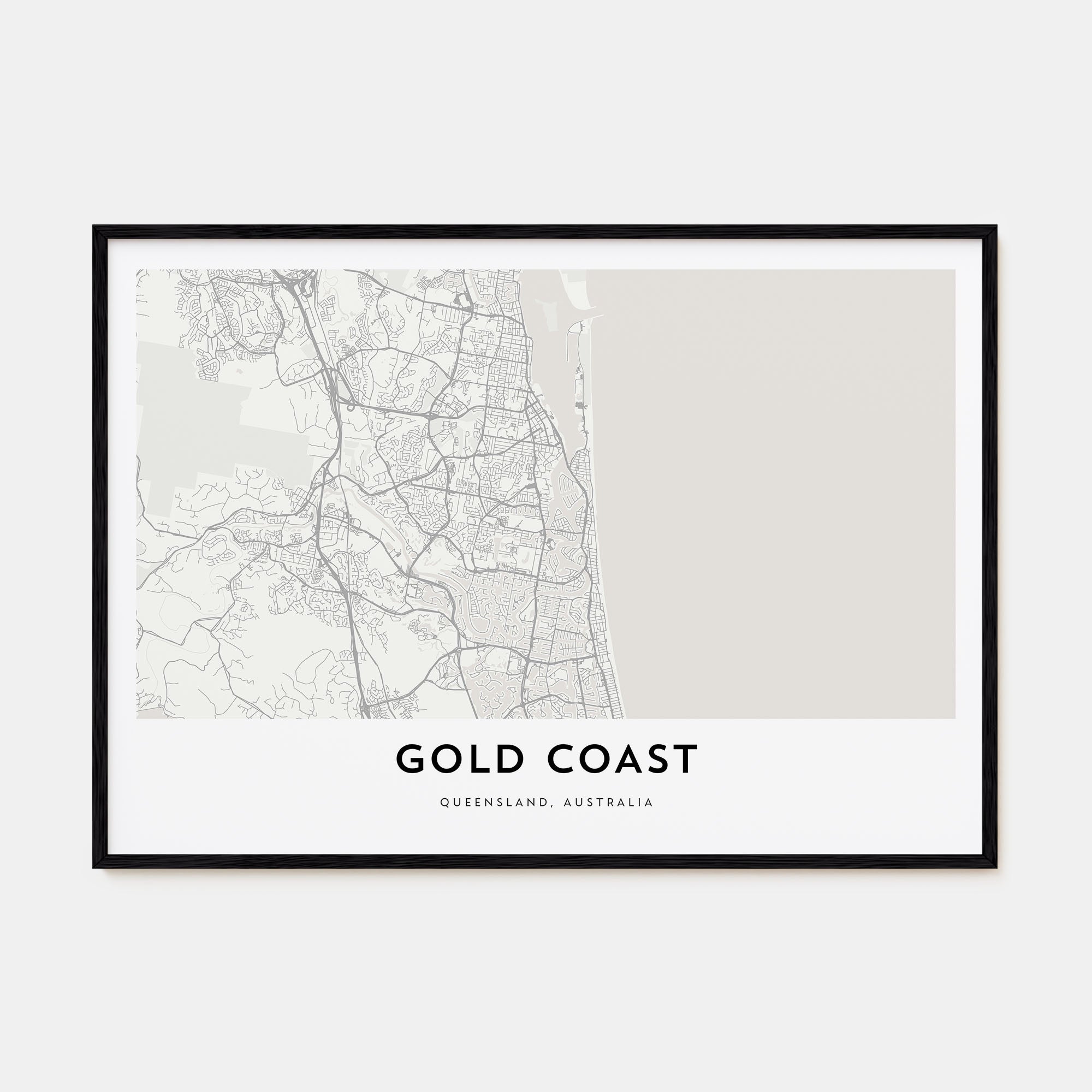 Gold Coast Map Landscape Poster