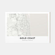Gold Coast Map Landscape Poster
