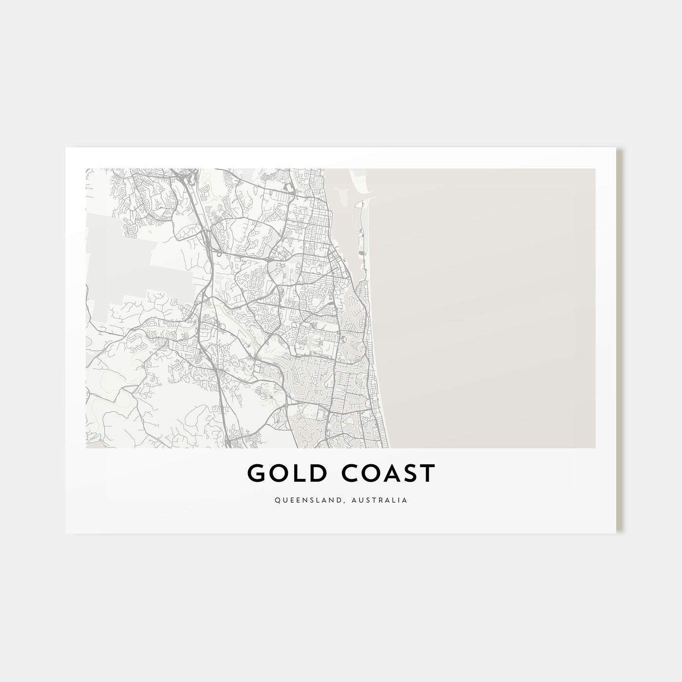 Gold Coast Map Landscape Poster