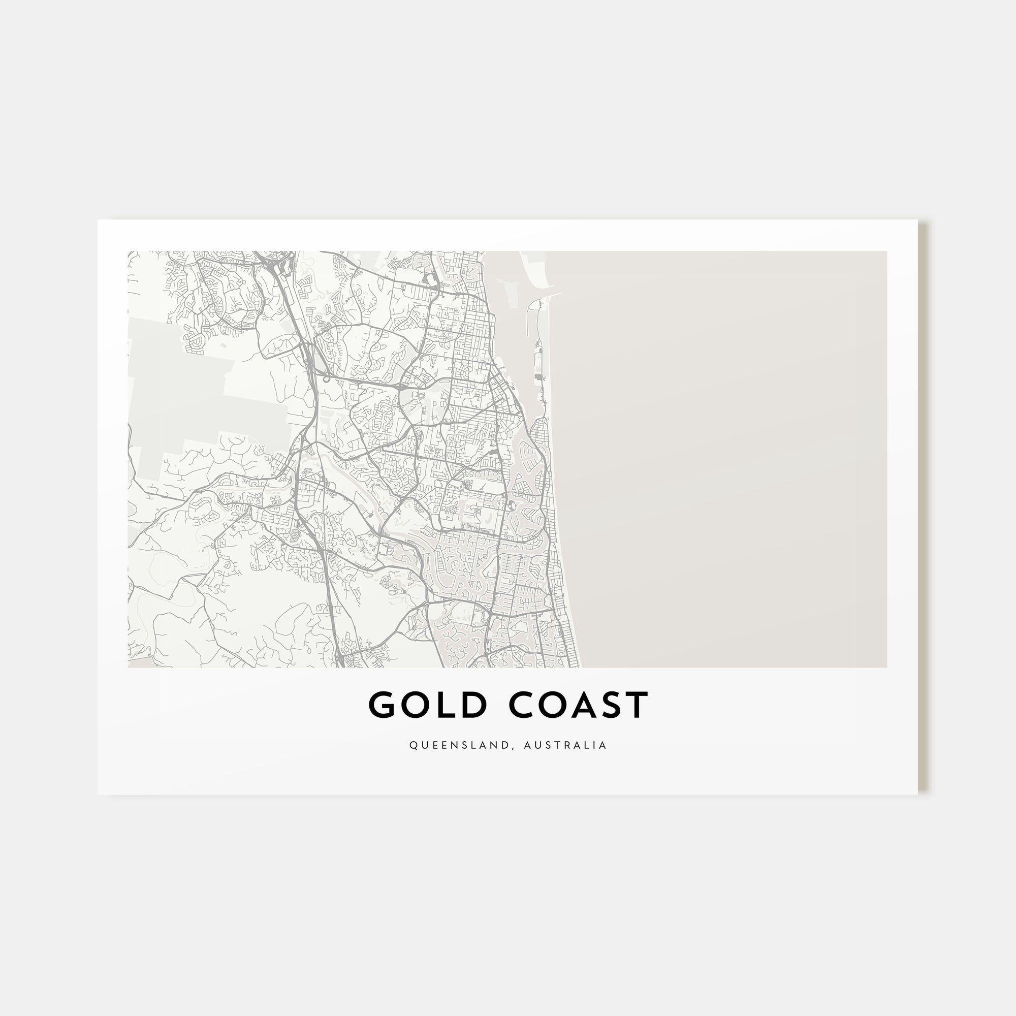 Gold Coast Map Landscape Poster