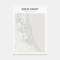 Gold Coast Map Portrait Poster