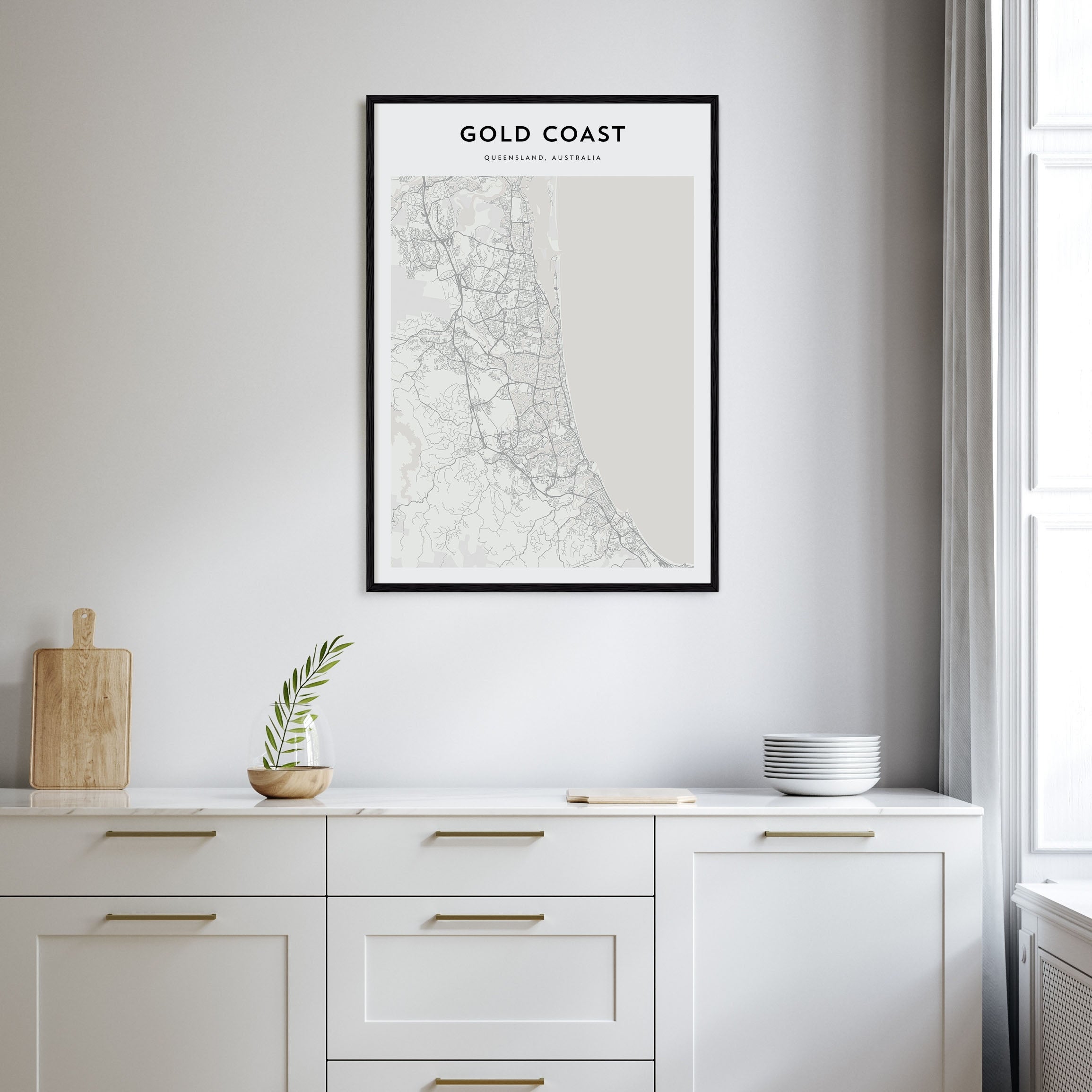 Gold Coast Map Portrait Poster
