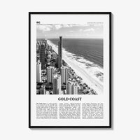 Gold Coast Print Black and White, Gold Coast Wall Art, Gold Coast Poster, Gold Coast Photo, Queensland, Australia, Oceania, Surfers Paradise