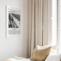 Gold Coast Print Black and White, Gold Coast Wall Art, Gold Coast Poster, Gold Coast Photo, Queensland, Australia, Oceania, Surfers Paradise