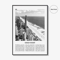 Gold Coast Print Black and White, Gold Coast Wall Art, Gold Coast Poster, Gold Coast Photo, Queensland, Australia, Oceania, Surfers Paradise