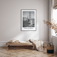 Golden Gate Bridge Portrait B&W Poster