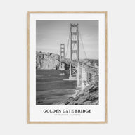 Golden Gate Bridge Portrait B&W Poster