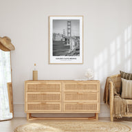 Golden Gate Bridge Portrait B&W Poster