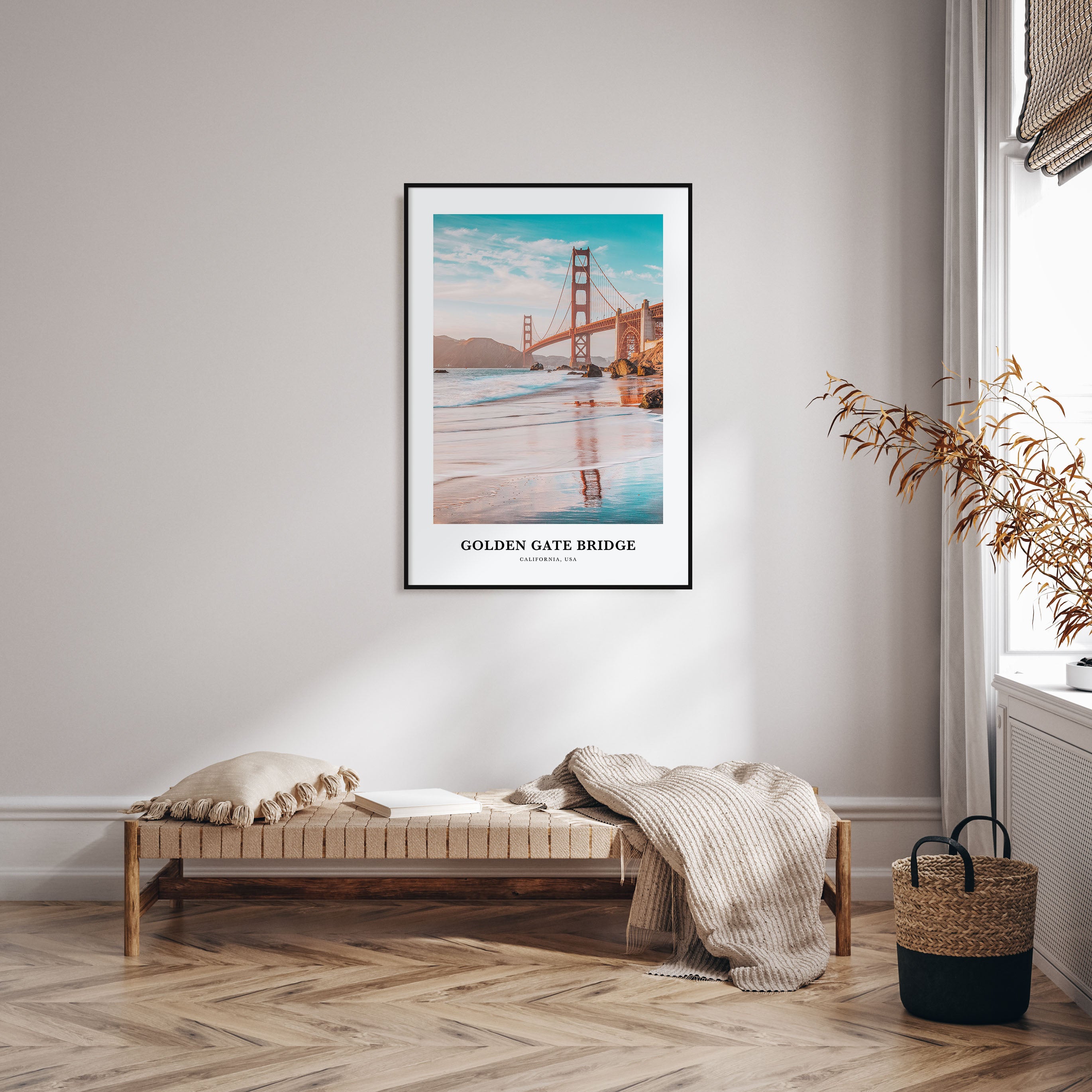 Golden Gate Bridge Portrait Color Poster
