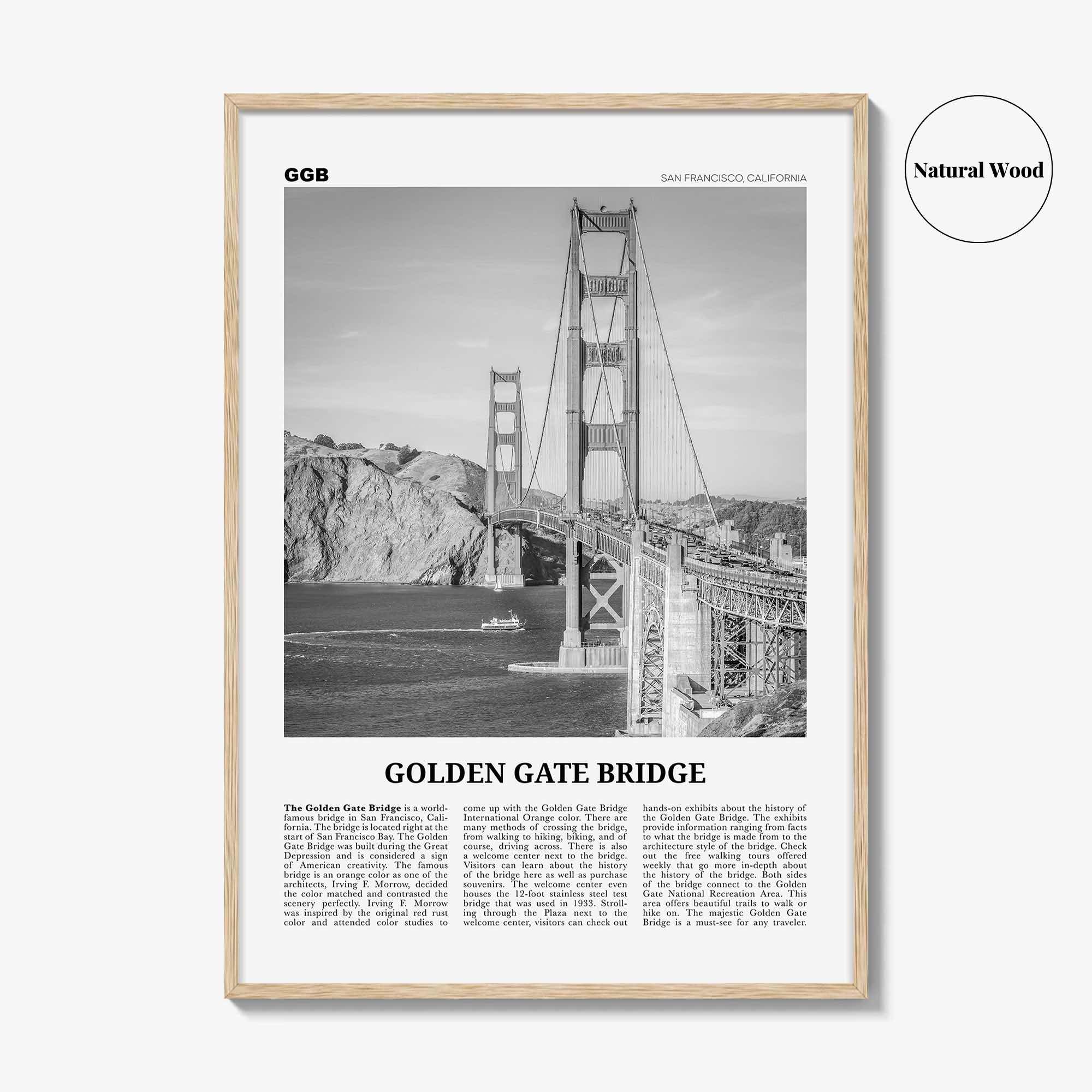 Golden Gate Bridge Print Black and White, Golden Gate Bridge Wall Art, Golden Gate Bridge Poster, Golden Gate Bridge Photo, San Francisco