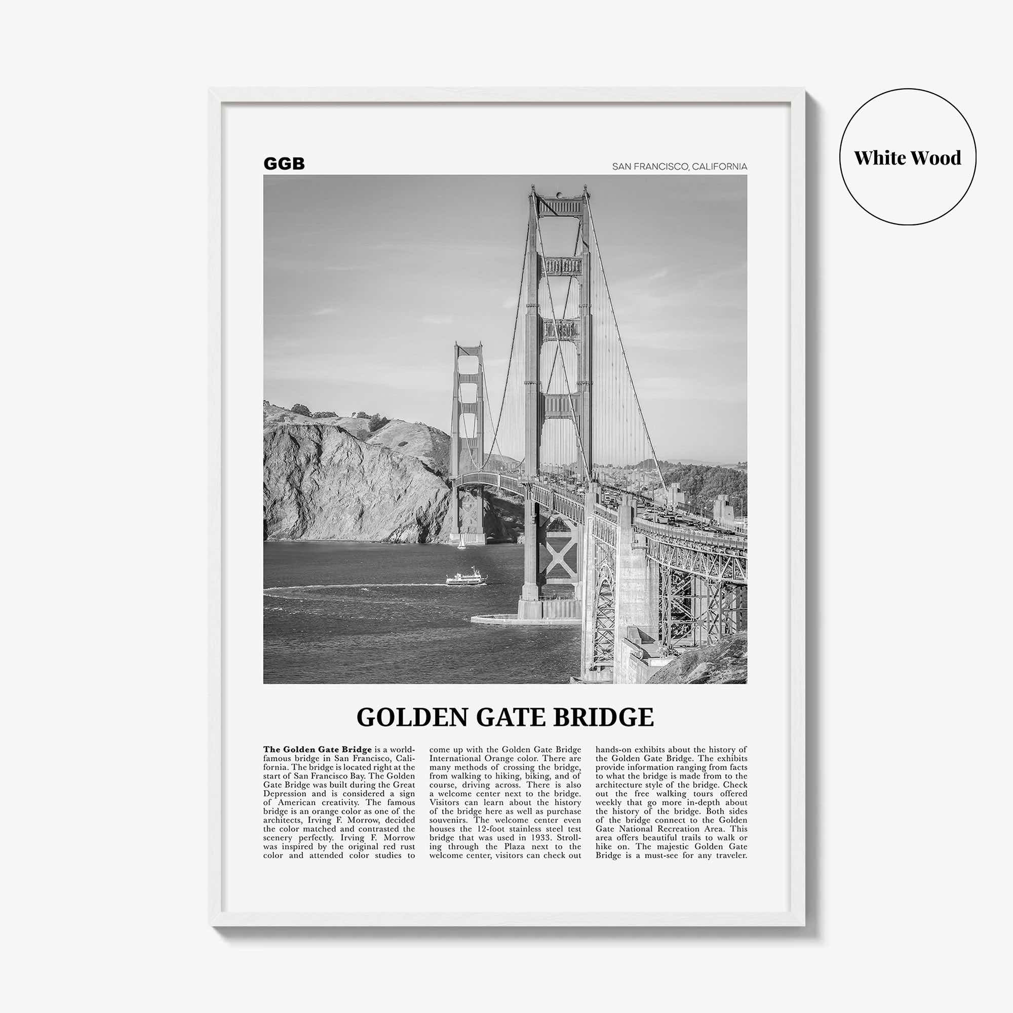 Golden Gate Bridge Print Black and White, Golden Gate Bridge Wall Art, Golden Gate Bridge Poster, Golden Gate Bridge Photo, San Francisco