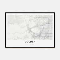 Golden Map Landscape Poster