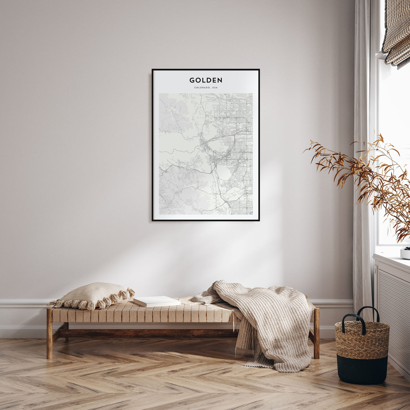 Golden Map Portrait Poster