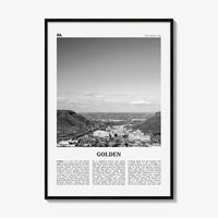 Golden Print Black and White, Golden Wall Art, Golden Poster, Golden Photo, Golden Wall Décor, Golden Map, Colorado, USA