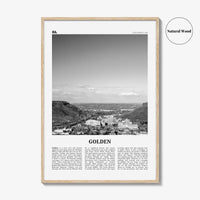 Golden Print Black and White, Golden Wall Art, Golden Poster, Golden Photo, Golden Wall Décor, Golden Map, Colorado, USA