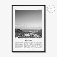 Golden Print Black and White, Golden Wall Art, Golden Poster, Golden Photo, Golden Wall Décor, Golden Map, Colorado, USA