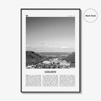 Golden Print Black and White, Golden Wall Art, Golden Poster, Golden Photo, Golden Wall Décor, Golden Map, Colorado, USA