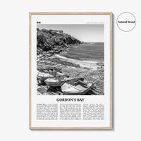 Gordons Bay Print Black and White, Gordon’s Bay Wall Art, Gordon’s Bay Poster, Gordon’s Bay Photo, Gordon’s Bay Décor, Gordon’s Bay Map