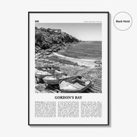 Gordons Bay Print Black and White, Gordon’s Bay Wall Art, Gordon’s Bay Poster, Gordon’s Bay Photo, Gordon’s Bay Décor, Gordon’s Bay Map