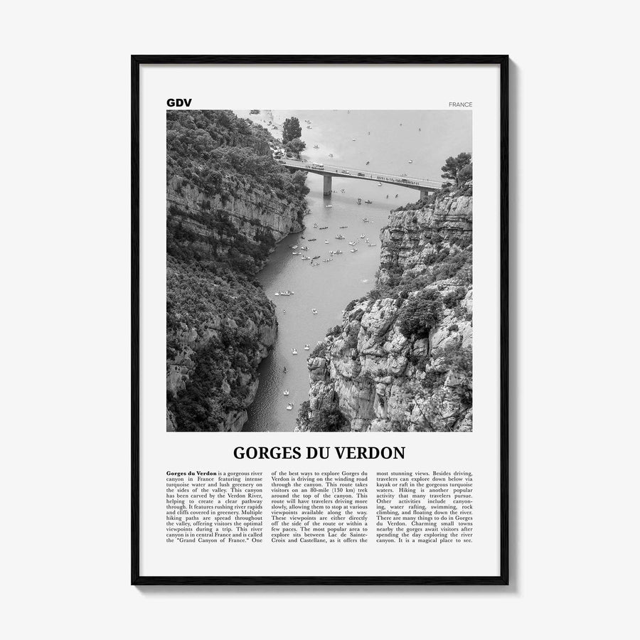 Gorges du Verdon Print Black and White, Gorges du Verdon Wall Art, Gorges du Verdon Poster, Gorges du Verdon Photo, France