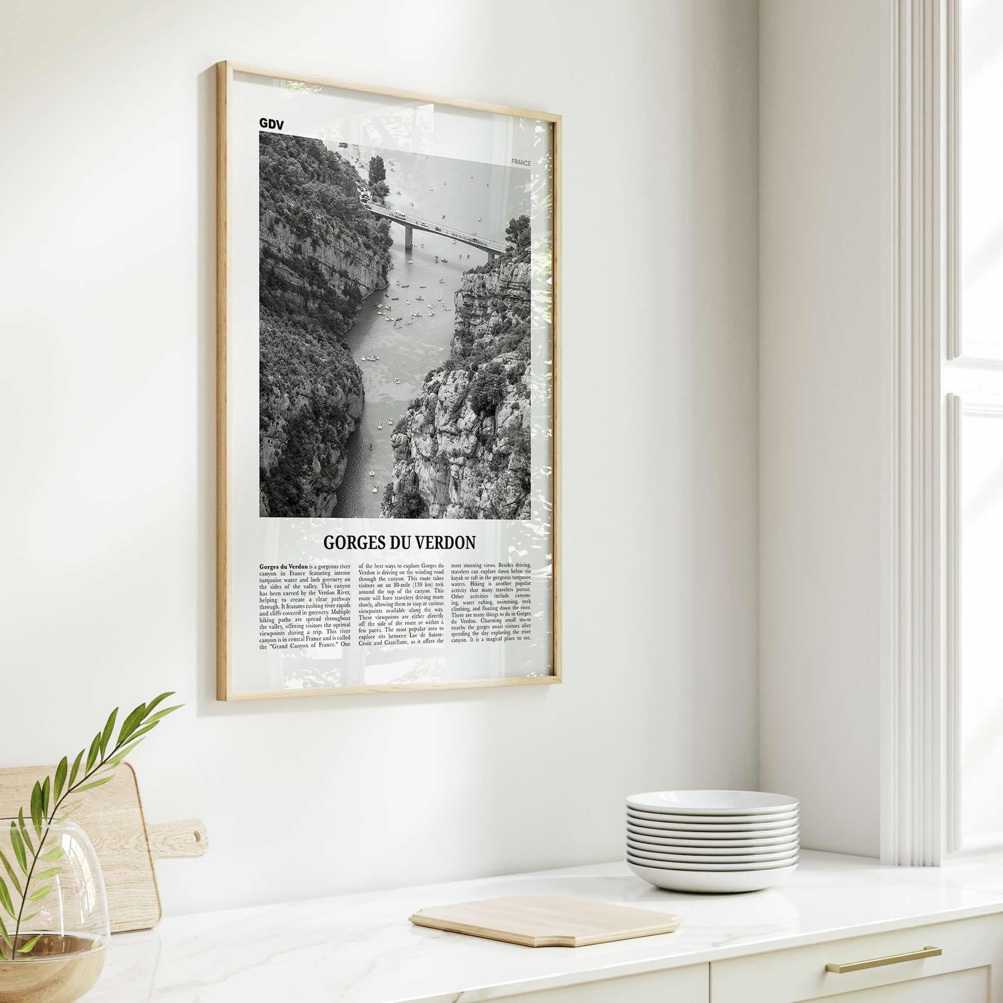 Gorges du Verdon Print Black and White, Gorges du Verdon Wall Art, Gorges du Verdon Poster, Gorges du Verdon Photo, France