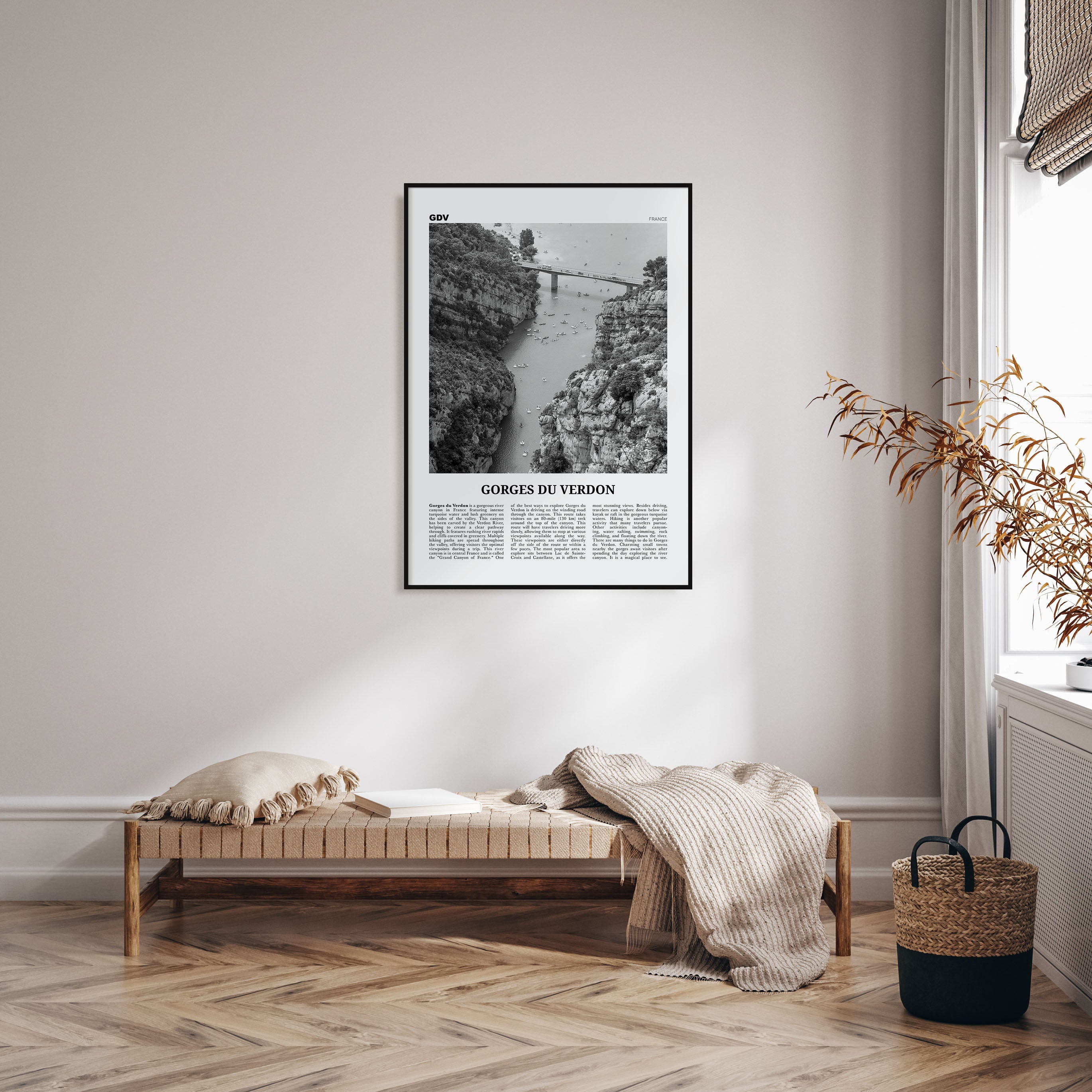 Gorges du Verdon Travel B&W Poster