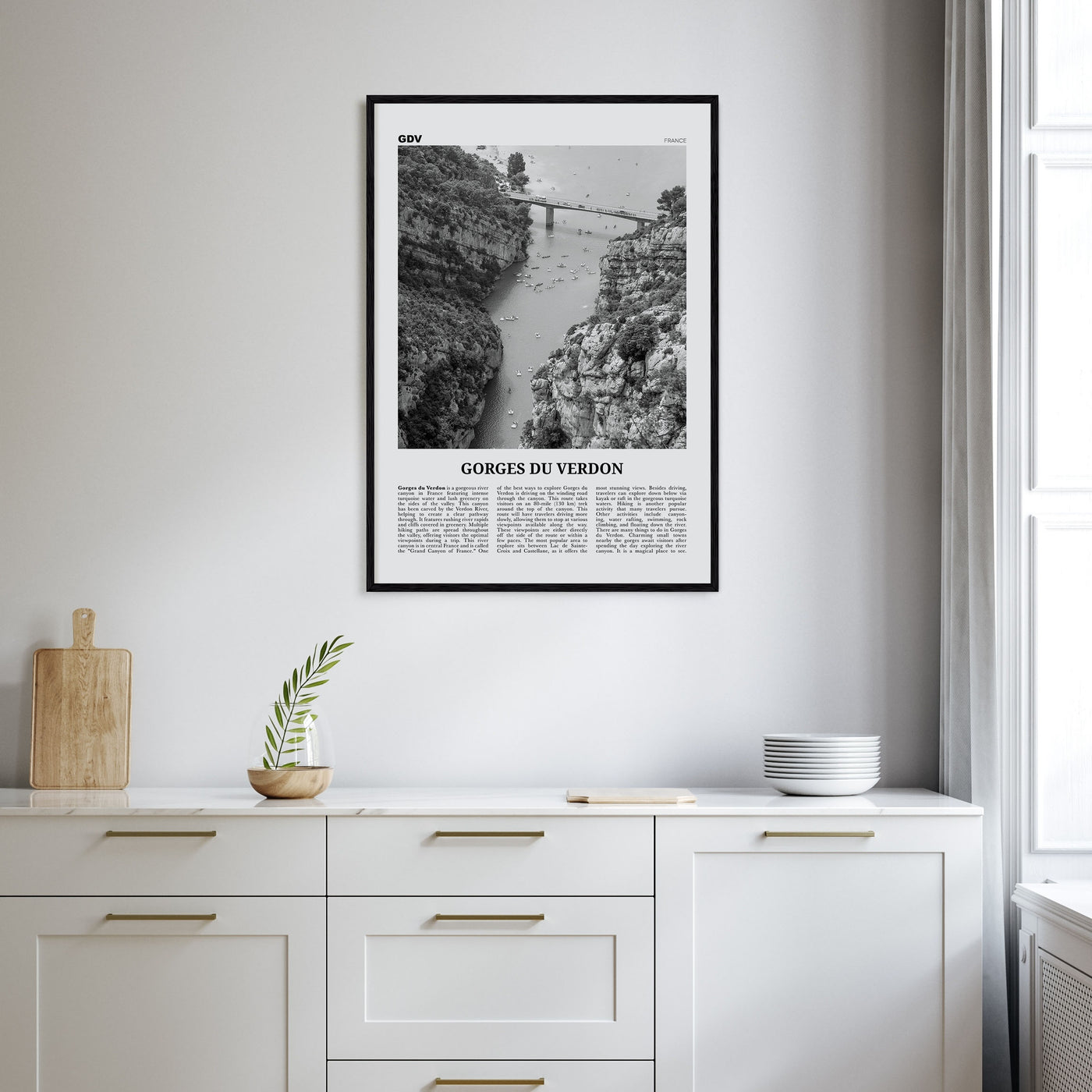 Gorges du Verdon Travel B&W Poster
