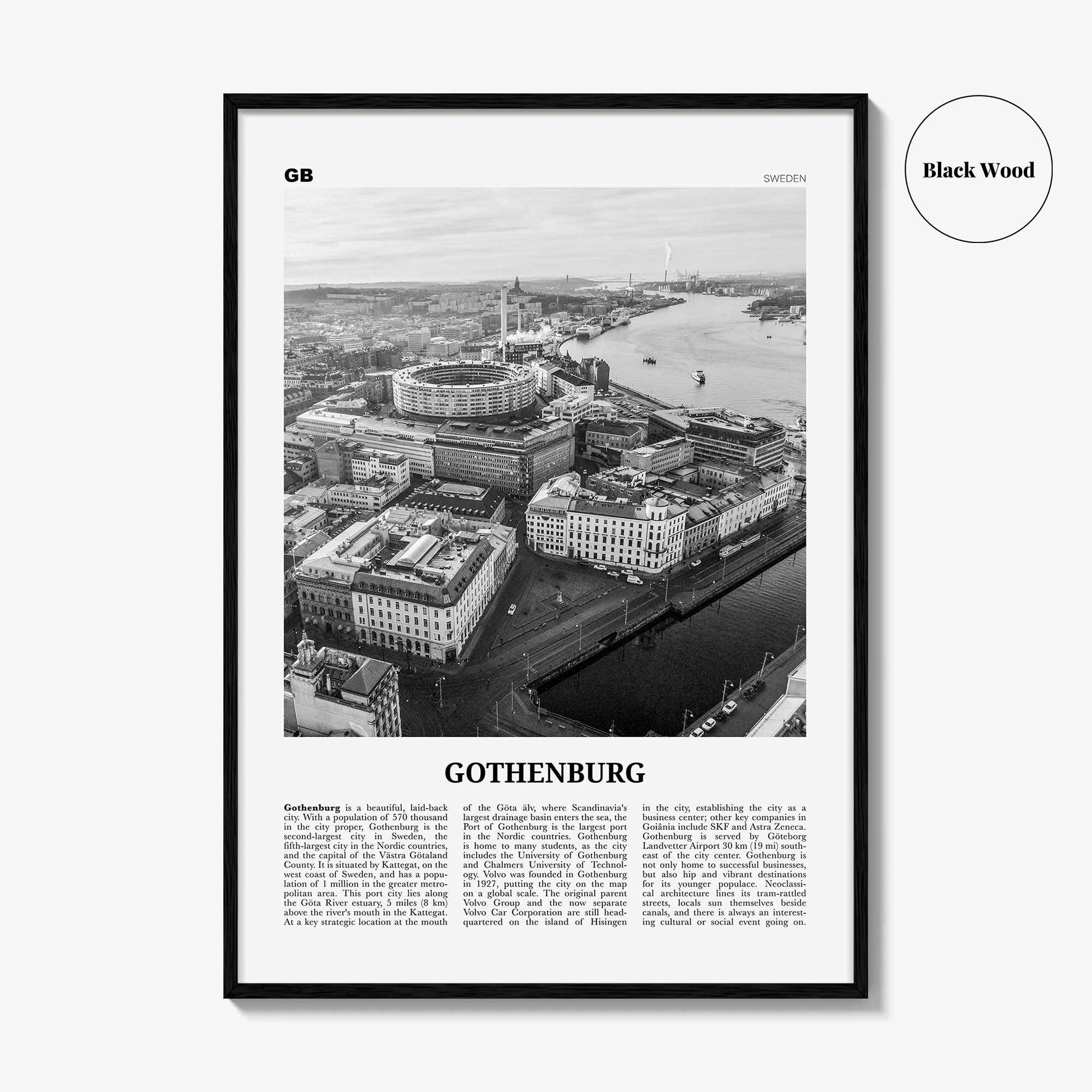 Gothenburg Print Black and White, Gothenburg Wall Art, Gothenburg Poster, Gothenburg Photo, Sweden, Göteborg, Sverige, Europe