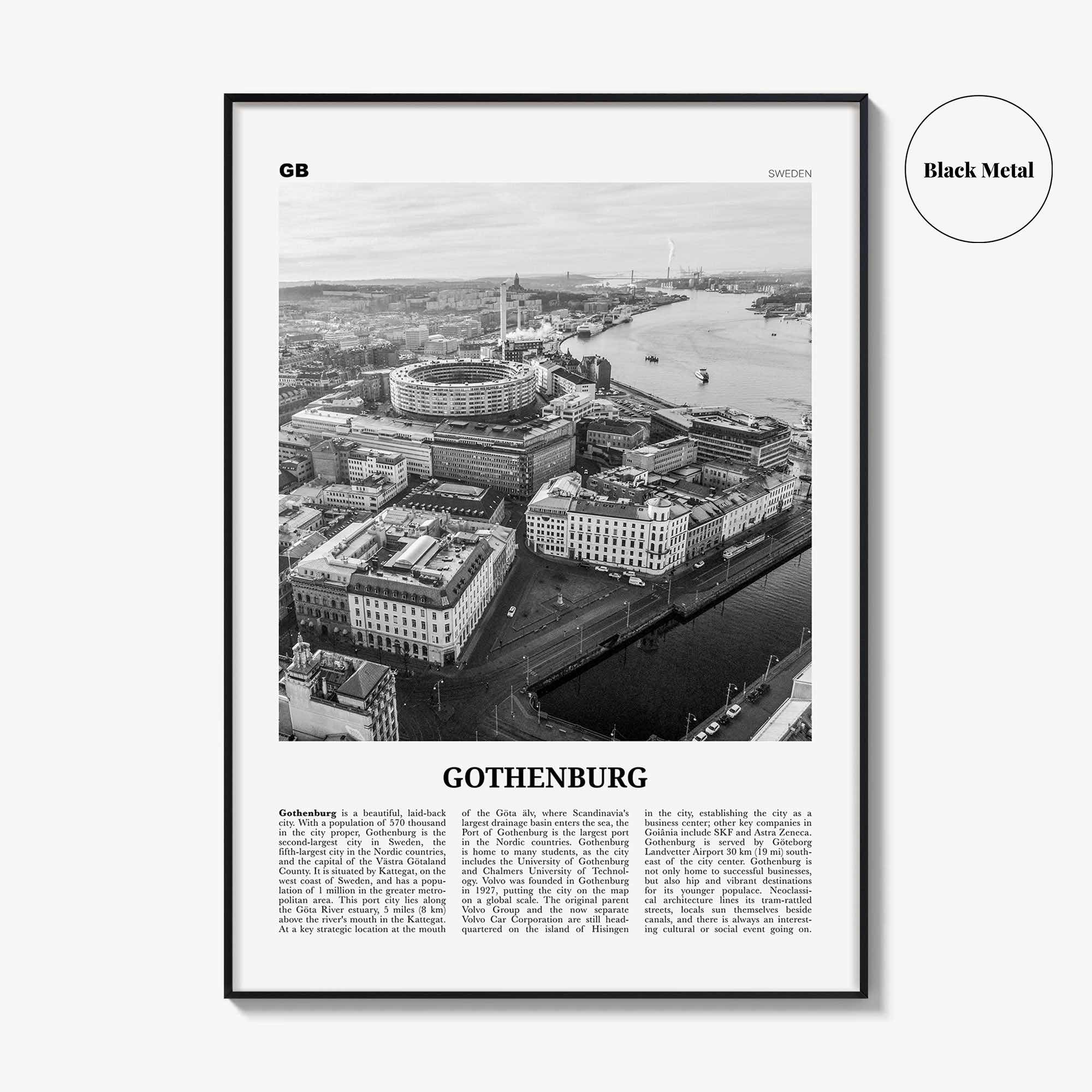 Gothenburg Print Black and White, Gothenburg Wall Art, Gothenburg Poster, Gothenburg Photo, Sweden, Göteborg, Sverige, Europe