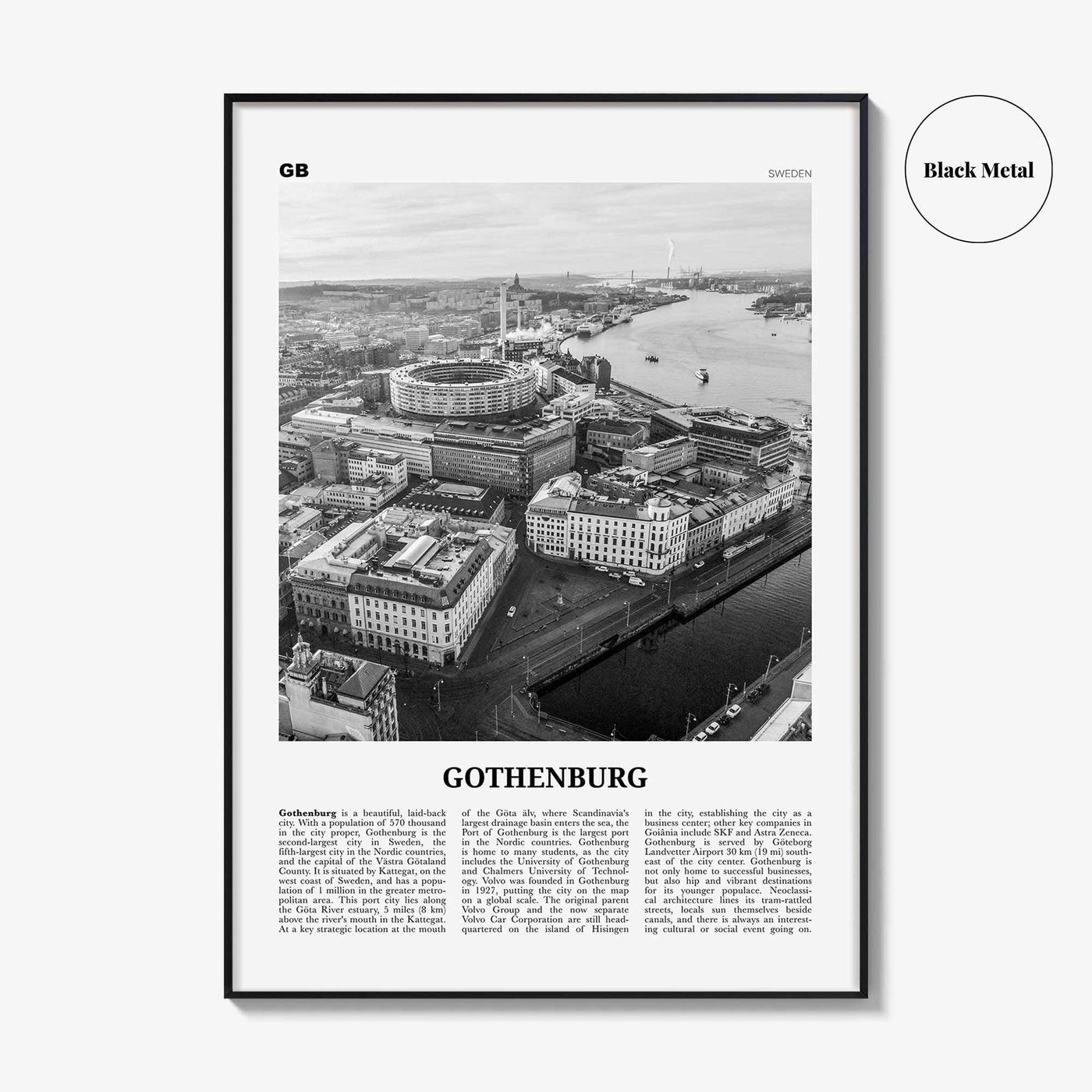 Gothenburg Print Black and White, Gothenburg Wall Art, Gothenburg Poster, Gothenburg Photo, Sweden, Göteborg, Sverige, Europe