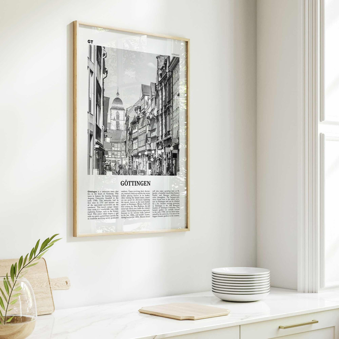 Gottingen Print Black and White, Göttingen Wall Art, Göttingen Poster, Göttingen Photo, Göttingen Wall Décor, Göttingen Map, Germany