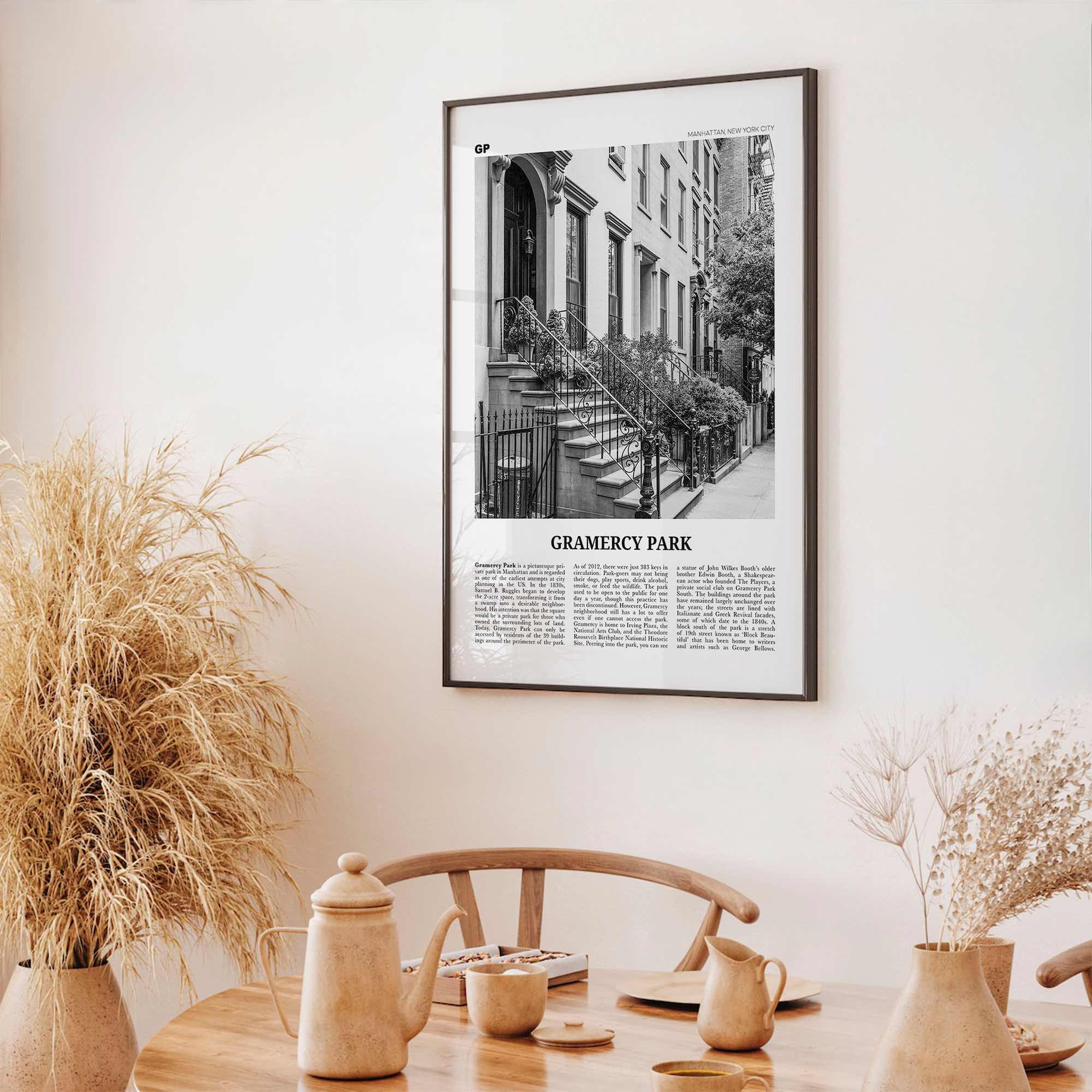 Gramercy Park Print Black and White, Gramercy Park Wall Art, Gramercy Park Poster, Gramercy Park Photo, Gramercy Park Map, New York City