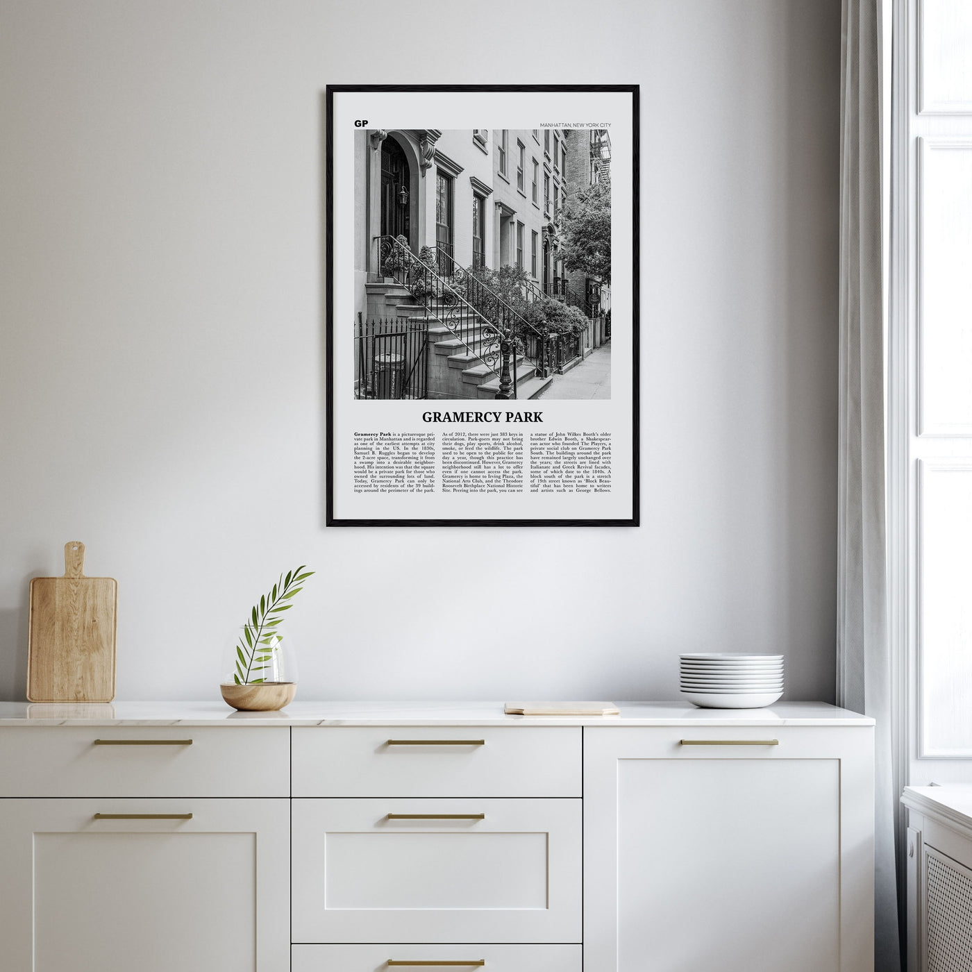 Gramercy Park Travel B&W Poster