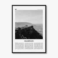 Grampians National Park Print Black and White, Grampians Wall Art, Grampians Poster, Grampians Photo, Grampians Décor, Victoria, Australia