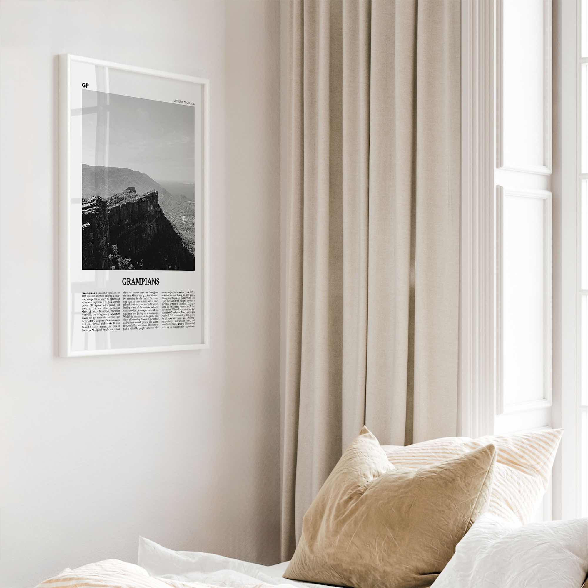 Grampians National Park Print Black and White, Grampians Wall Art, Grampians Poster, Grampians Photo, Grampians Décor, Victoria, Australia