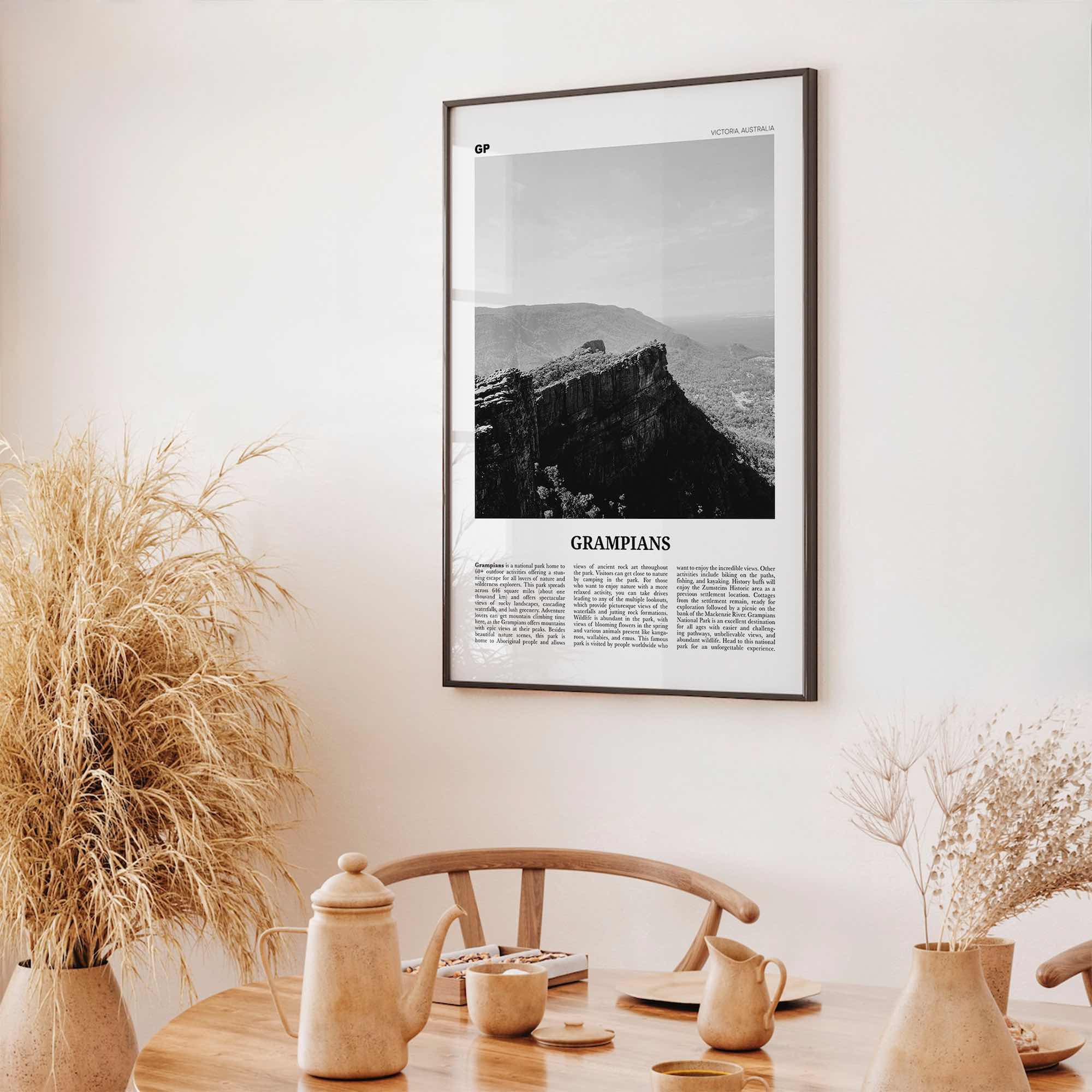 Grampians National Park Print Black and White, Grampians Wall Art, Grampians Poster, Grampians Photo, Grampians Décor, Victoria, Australia
