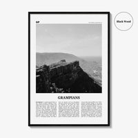 Grampians National Park Print Black and White, Grampians Wall Art, Grampians Poster, Grampians Photo, Grampians Décor, Victoria, Australia