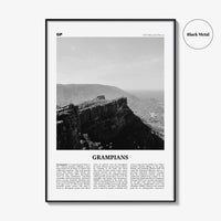 Grampians National Park Print Black and White, Grampians Wall Art, Grampians Poster, Grampians Photo, Grampians Décor, Victoria, Australia