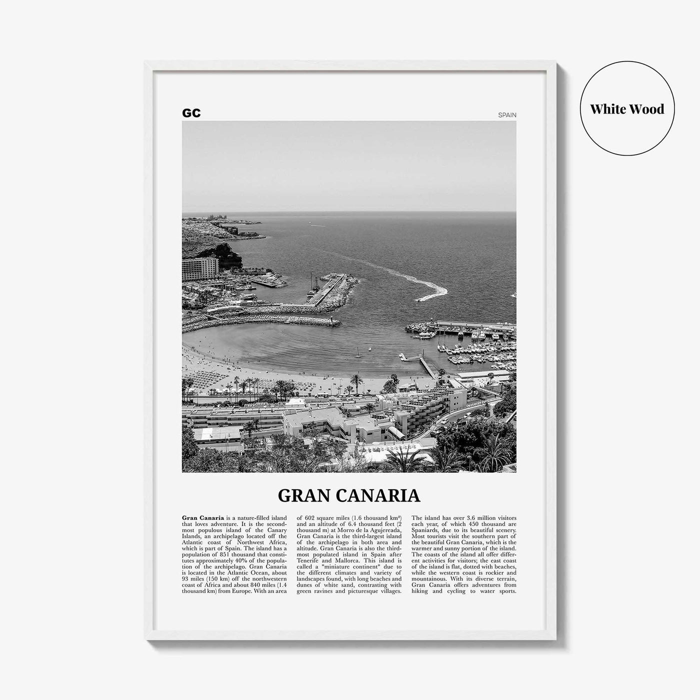 Gran Canaria Print Black and White, Gran Canaria Wall Art, Gran Canaria Poster, Gran Canaria Photo, Canary Islands, Spain, Canarias, Europe