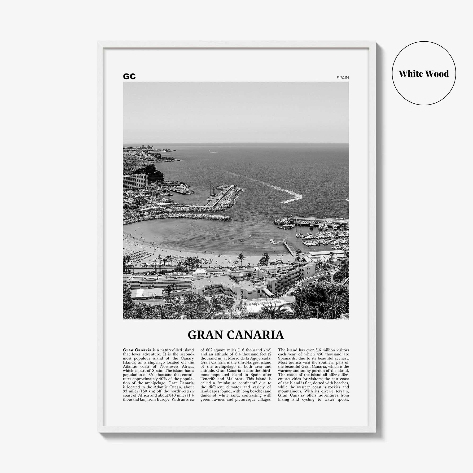 Gran Canaria Print Black and White, Gran Canaria Wall Art, Gran Canaria Poster, Gran Canaria Photo, Canary Islands, Spain, Canarias, Europe