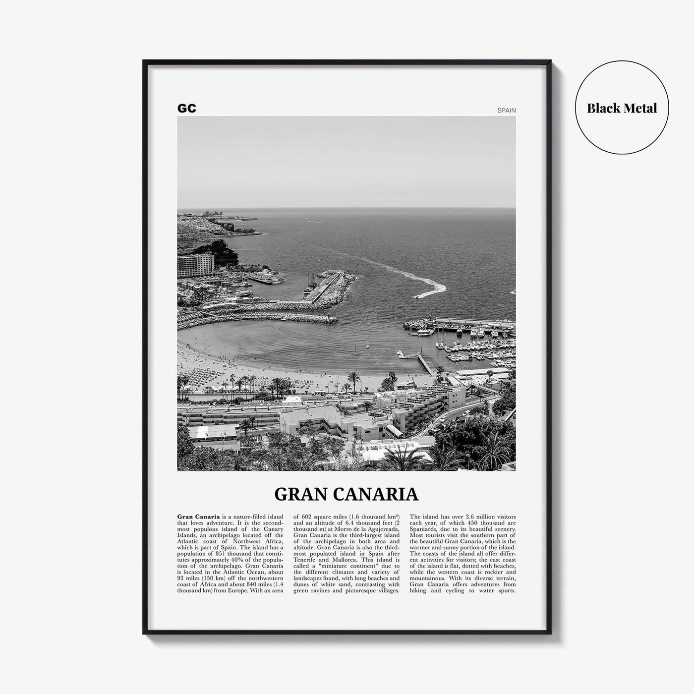 Gran Canaria Print Black and White, Gran Canaria Wall Art, Gran Canaria Poster, Gran Canaria Photo, Canary Islands, Spain, Canarias, Europe